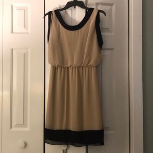 Tan and black dress